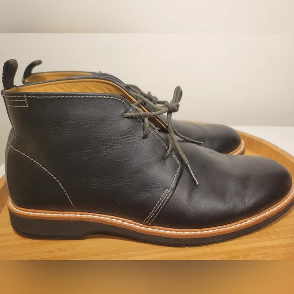 COLE HAAN MENS MORRIS BLACK LEATHER LACE UP CHUKKA BOOTS 8.5 - Picture 4 of 14